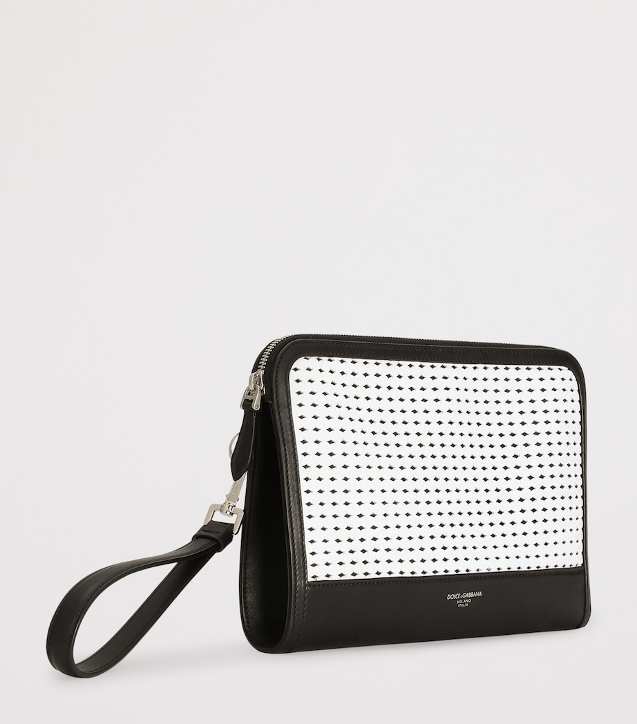 Dolce&Gabbana Plongé Calfskin Atene Pouch Black/white Image 3
