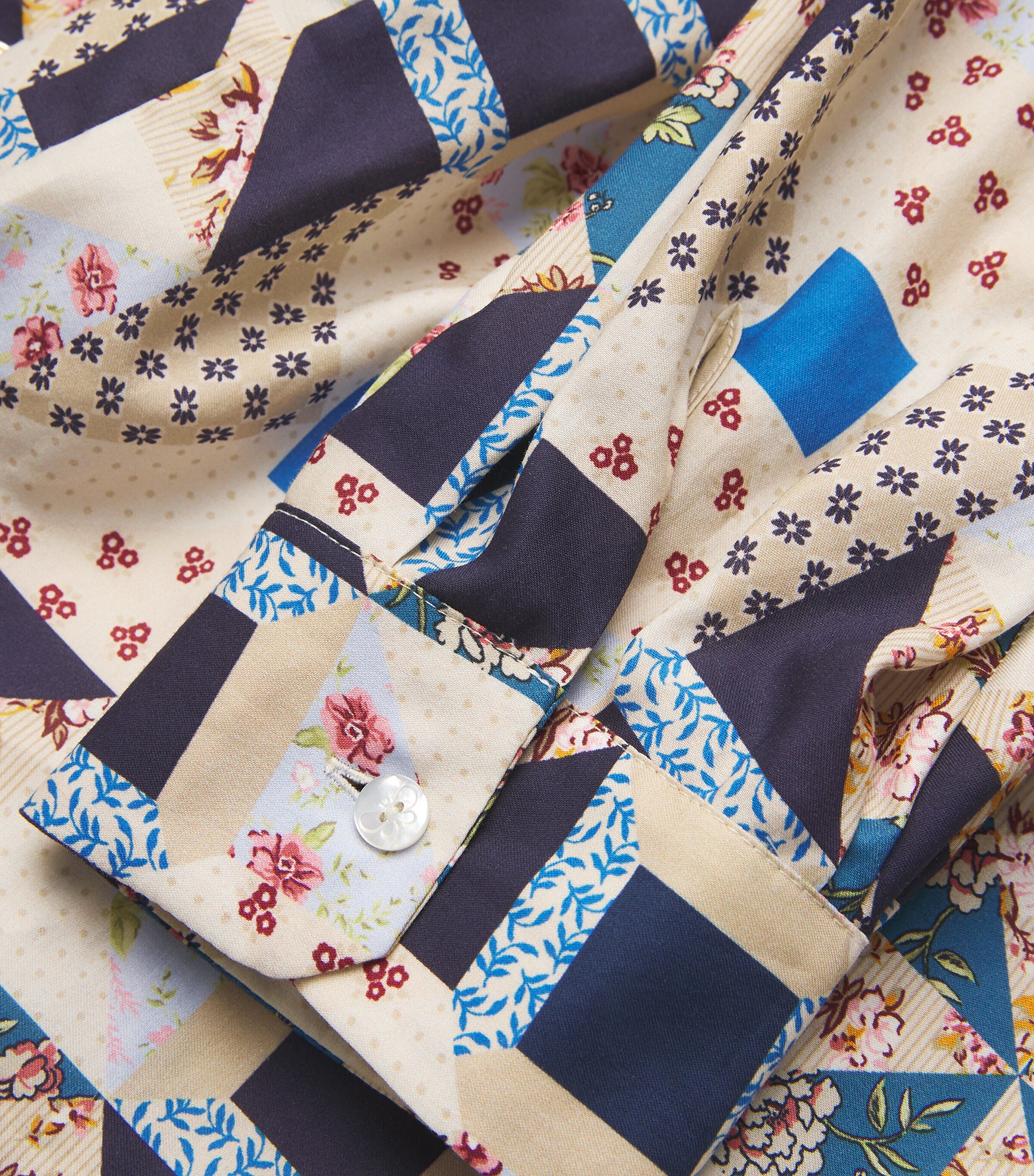 Cotton Patchwork Shirt BEIGE Image 5