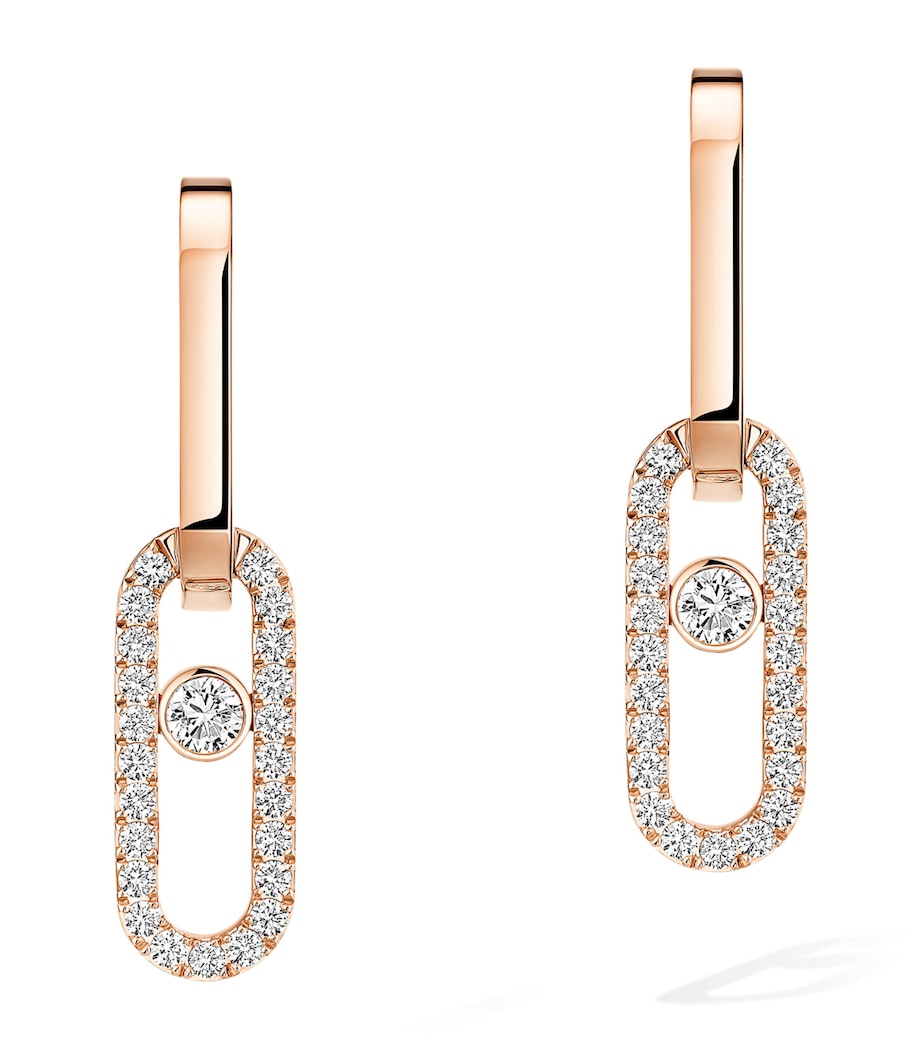 Messika Move Link Pink Gold and Diamond Drop Earrings Pink Gold Image 1