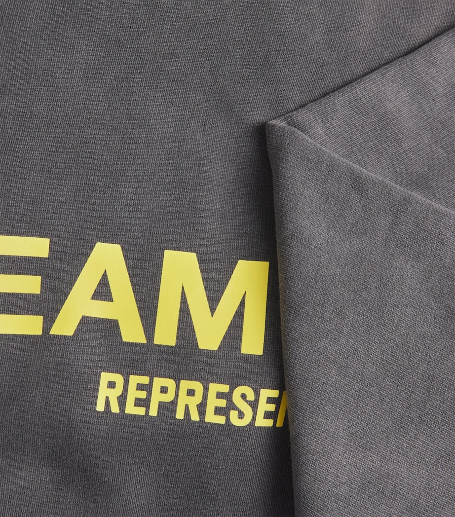 Represent 247 Mens Oversized Team 247 Hoodie Pewter/lemon Image 5