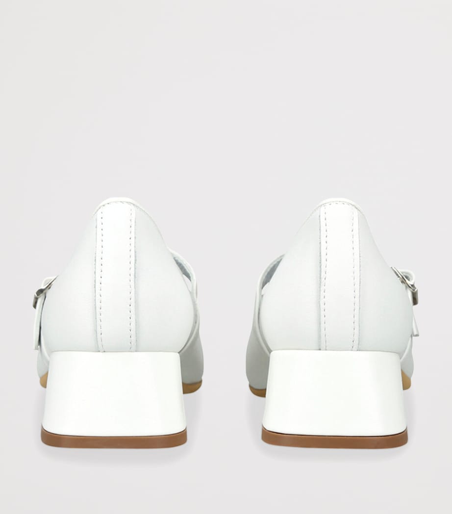 Leather Dorothy Mary Janes WHITE Image 2