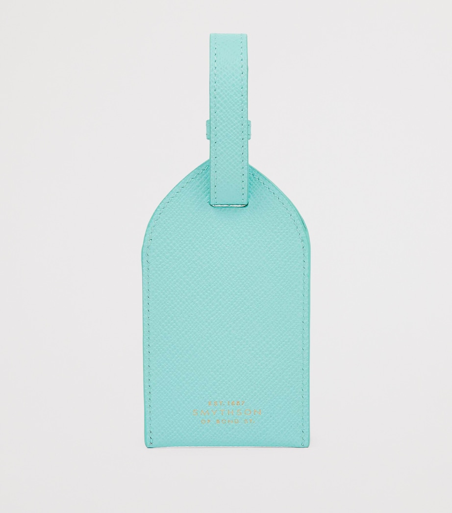 Panama Leather Luggage Tag BRIGHT AQUA Image 3