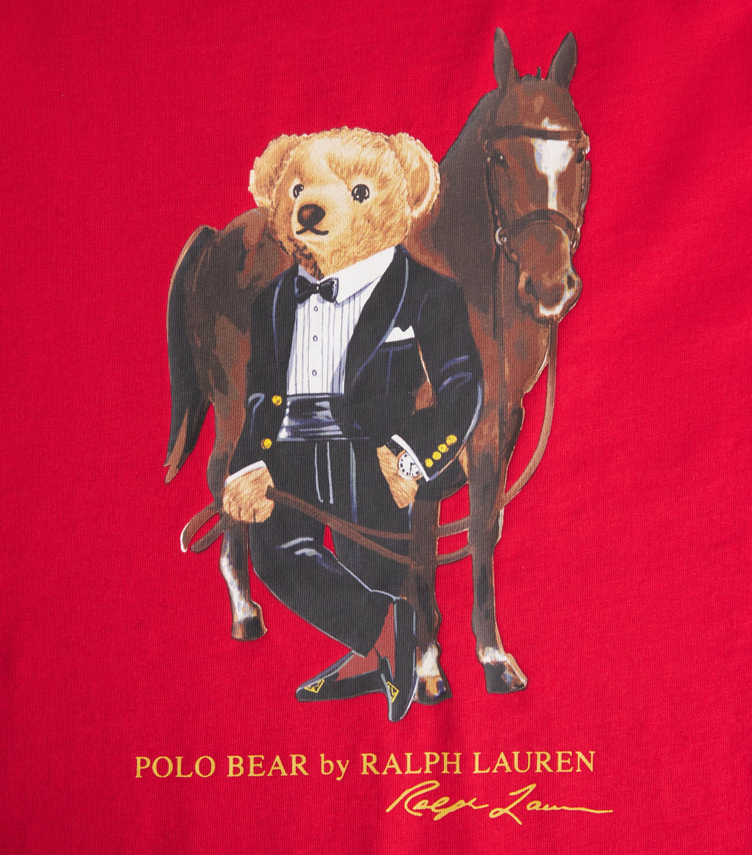 Polo Ralph Lauren Mens Cotton Polo Bear T-Shirt Red Image 5