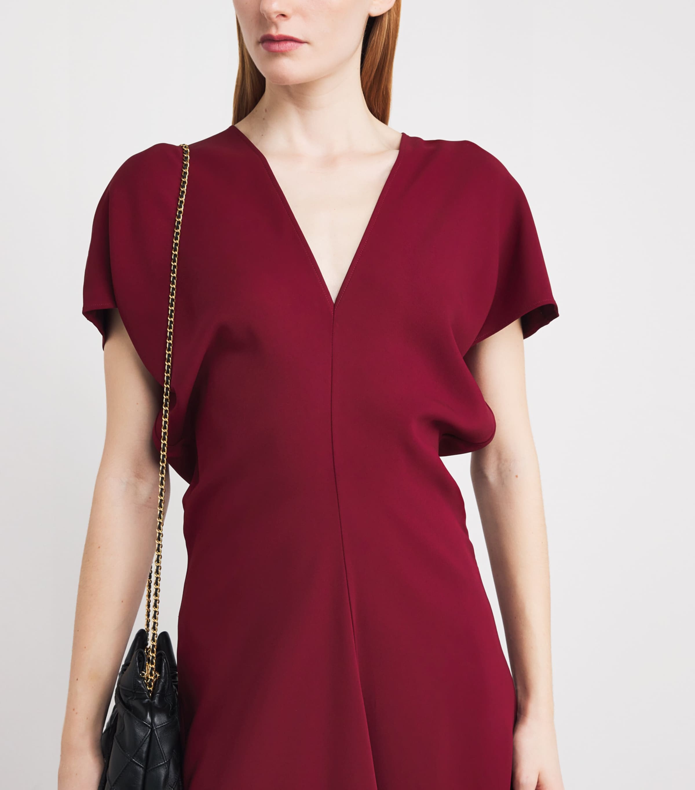 Crepe Zadig Maxi Dress BURGUNDY Image 4