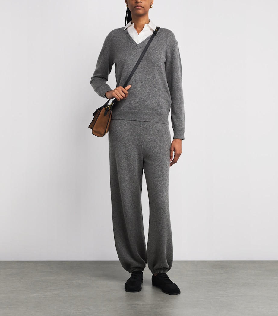 Cashmere V-Neck Sweater QIP-LIGHT CHARCOAL Image 2