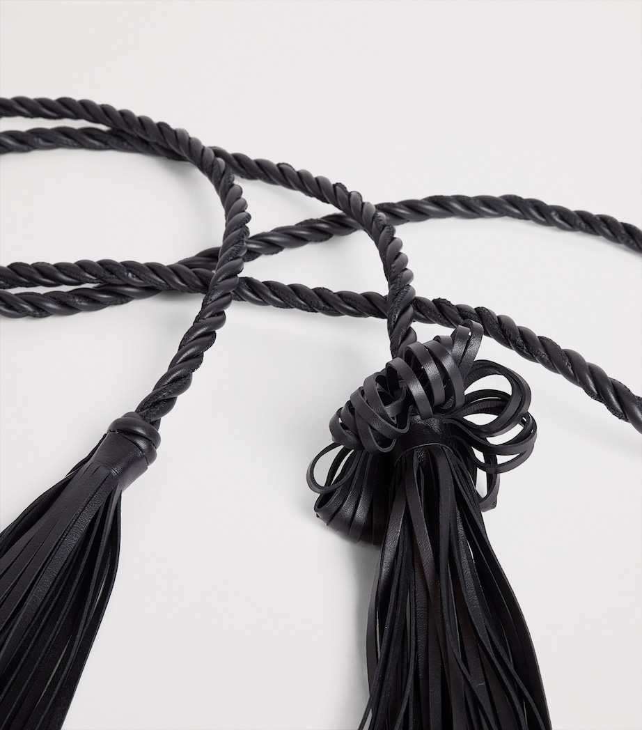 Leather Tassel Belt NOIR Image 4