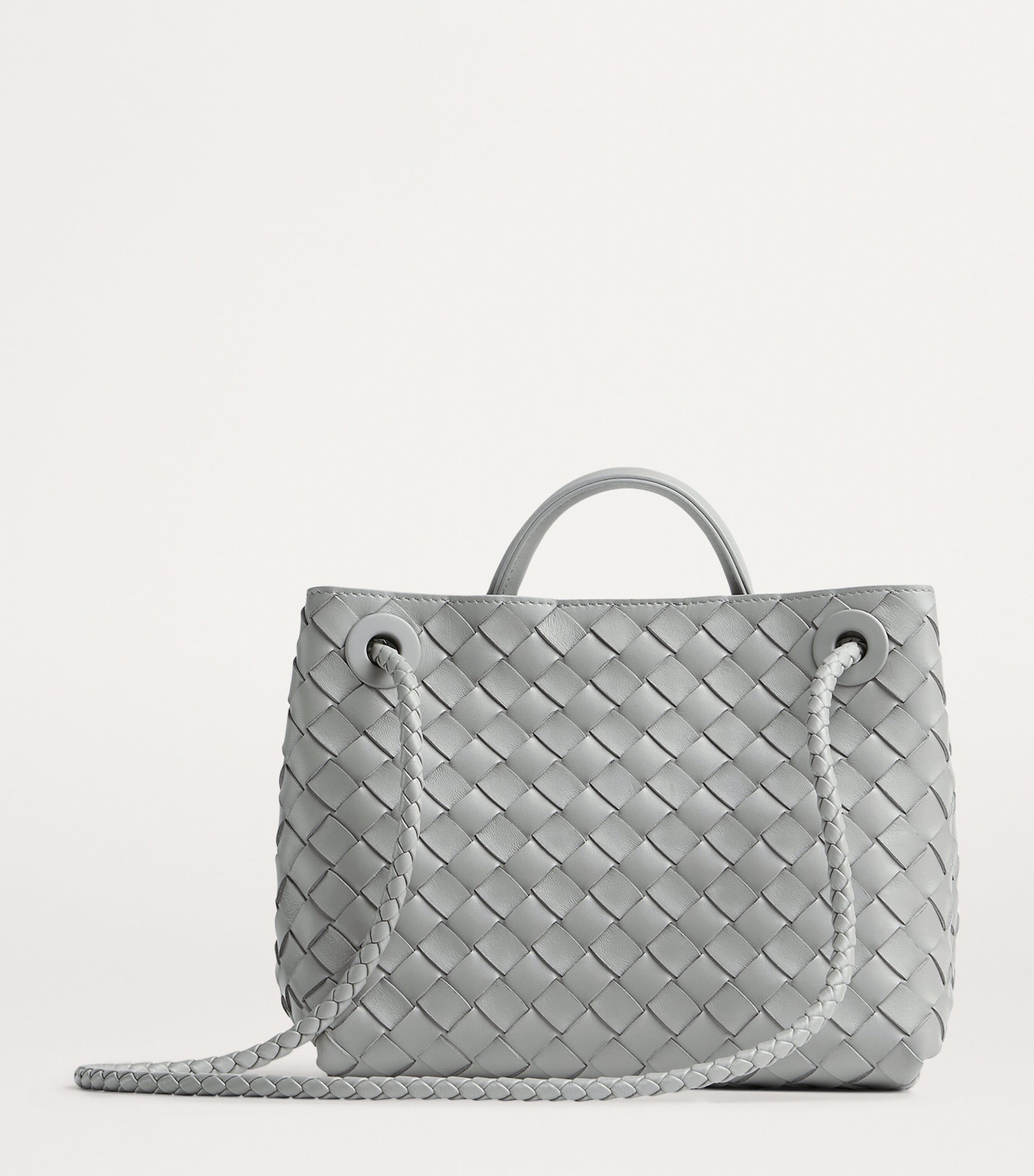 Bottega Veneta Grey Small Leather Andiamo Cross-Body Bag | Harrods US