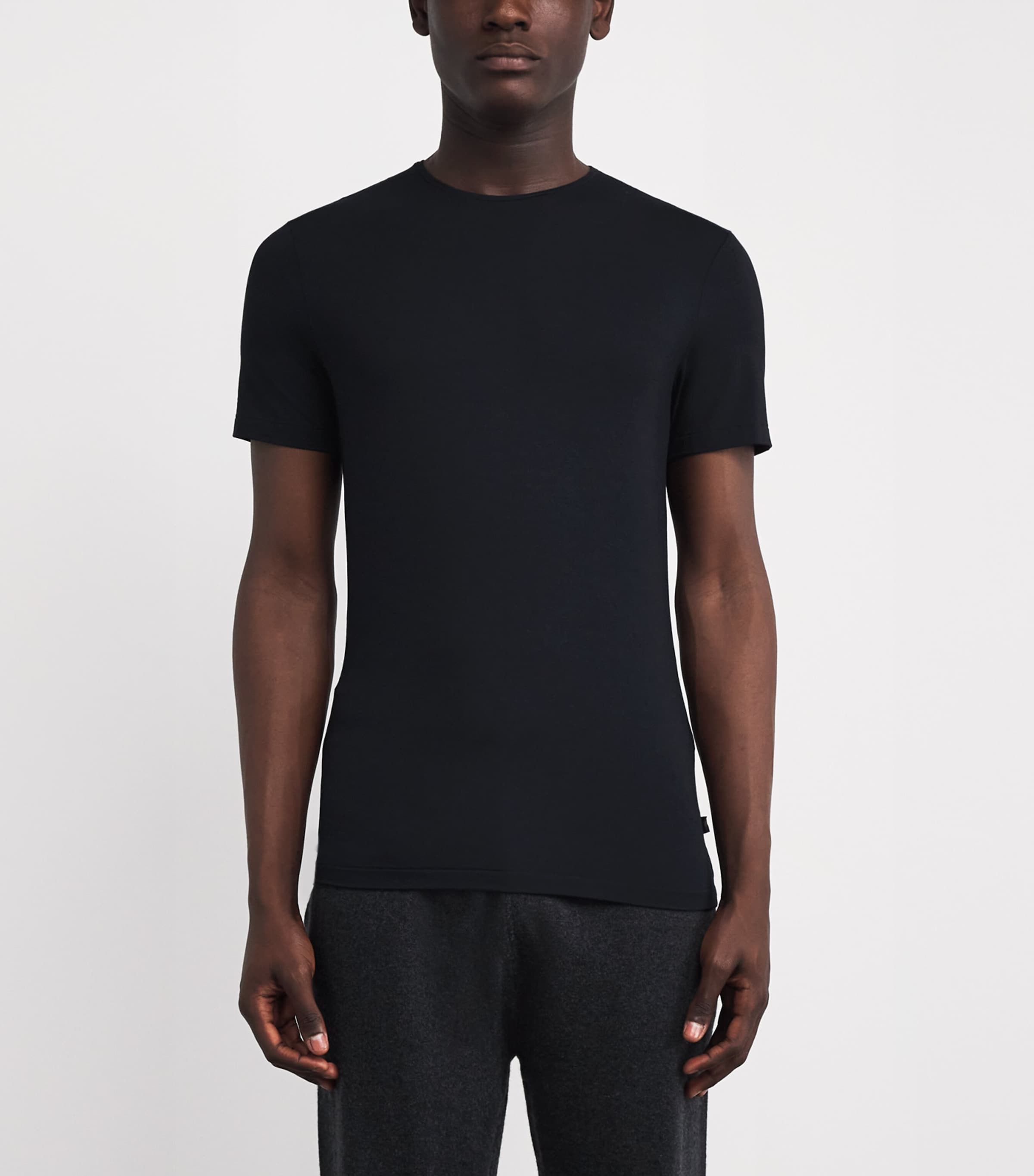 Micromodal Crew-Neck T-Shirt BLACK Image 3