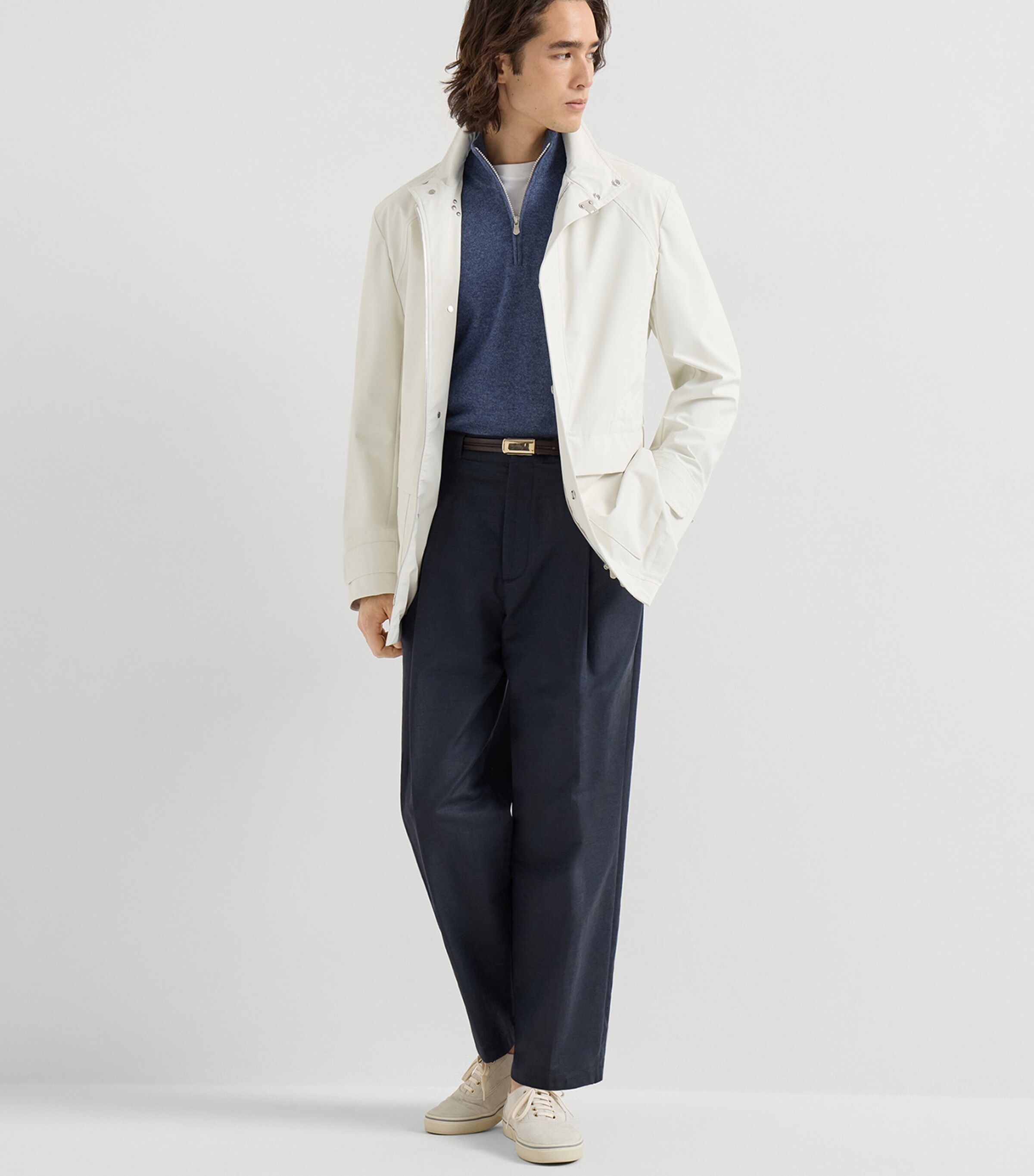 Brunello Cucinelli Mens Cashmere Half-Zip Sweater Image 2