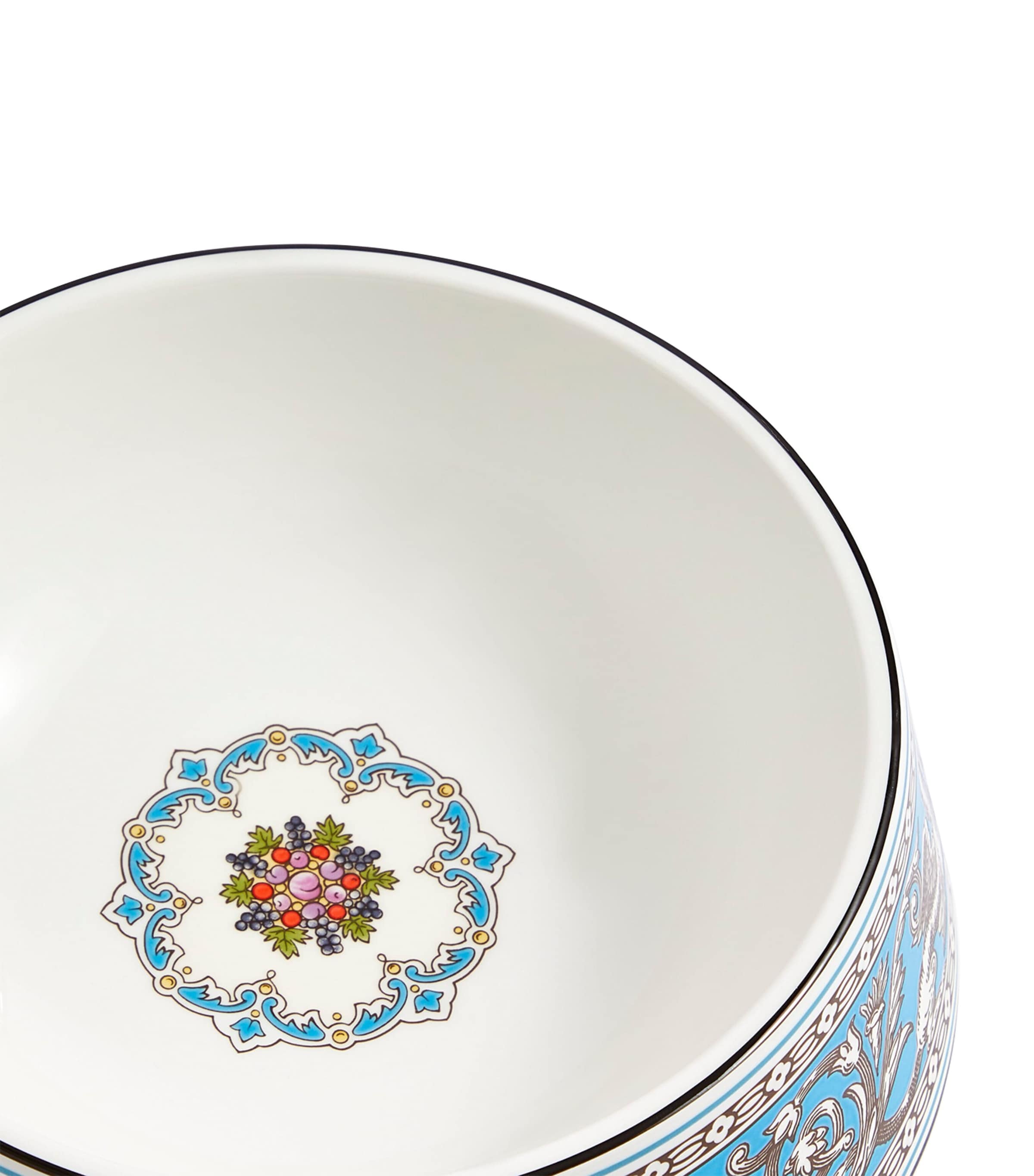 Bone China Florentine Pet Bowl (17cm) TURQUOISE Image 3