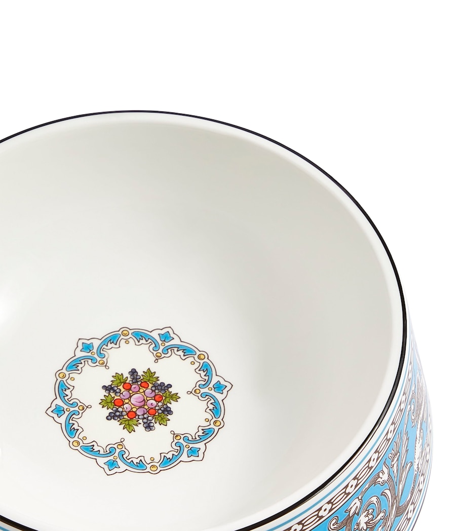 Bone China Florentine Pet Bowl (17cm) TURQUOISE Image 3