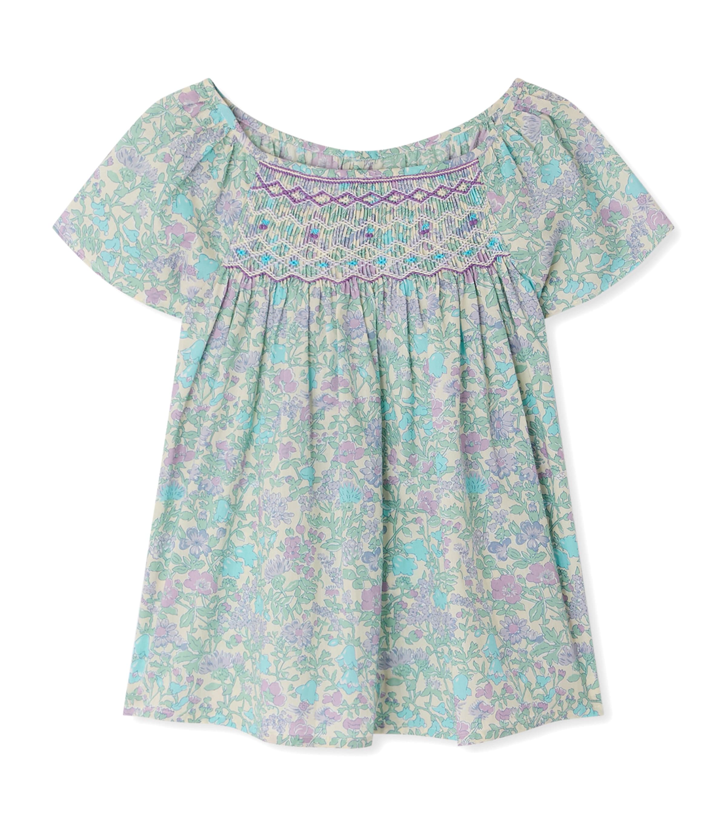 Bonpoint Kids' Organic Cotton Grenade Blouse In Green