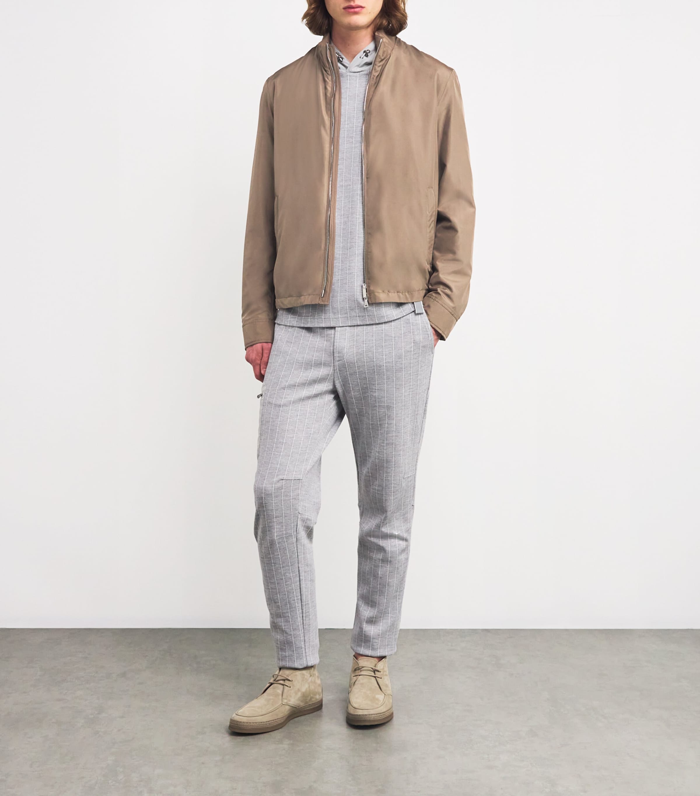 Typhoon Silk Bomber Jacket 90TAUPE SUEDE Image 2