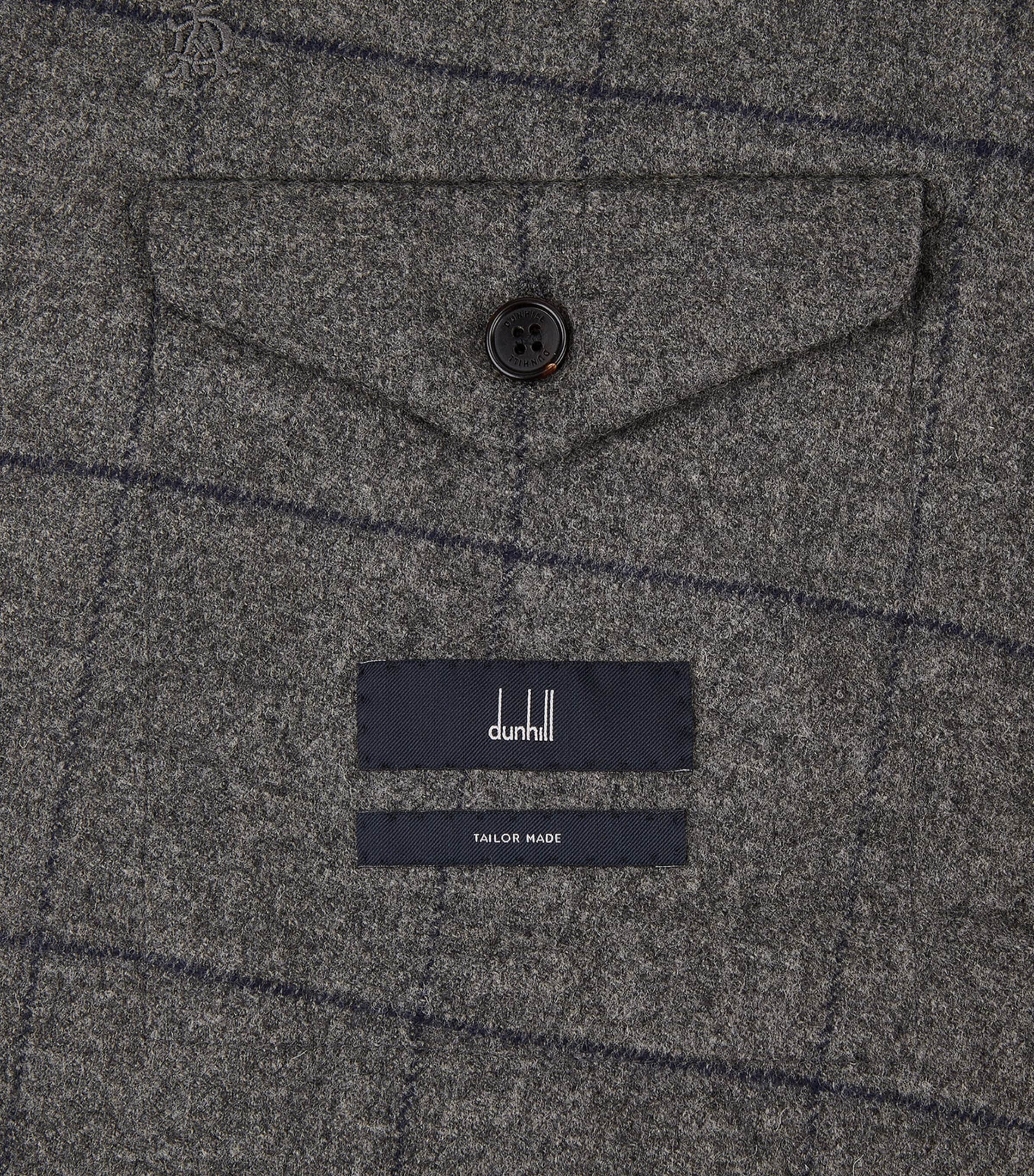 Dunhill Mens Wool Check Jacket Grey Image 3