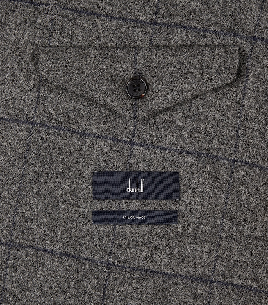 Dunhill Mens Wool Check Jacket Grey Image 3