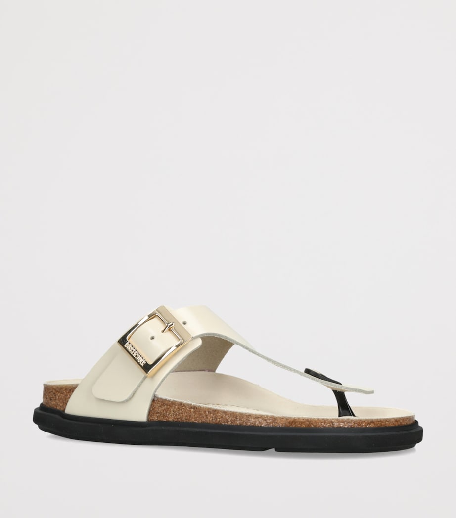 Birkenstock Patent Leather Gizeh Sandals Cream Image 3