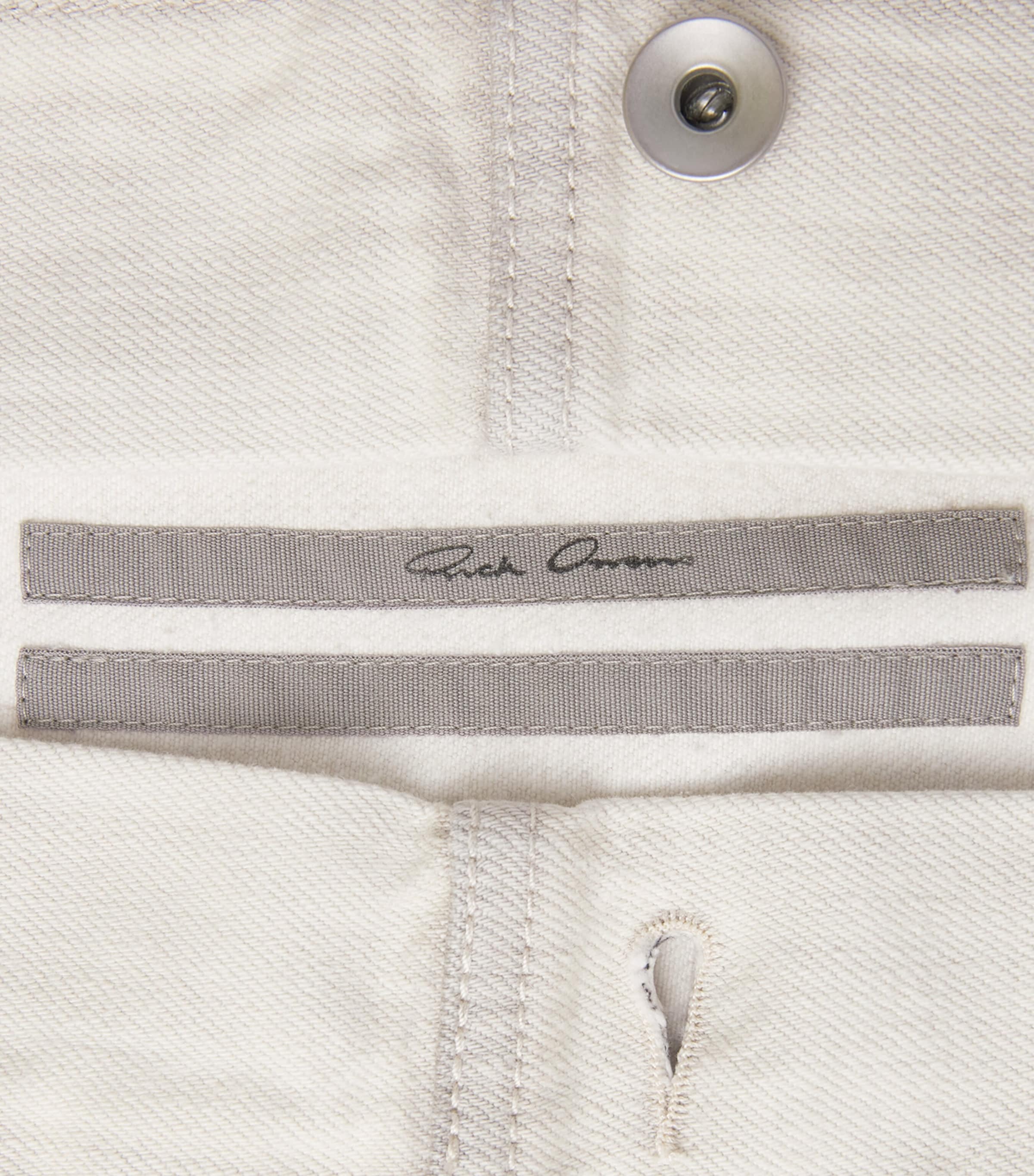 Rick Owens Mens Cropped Distressed Denim Jacket Milk Wash Image 6