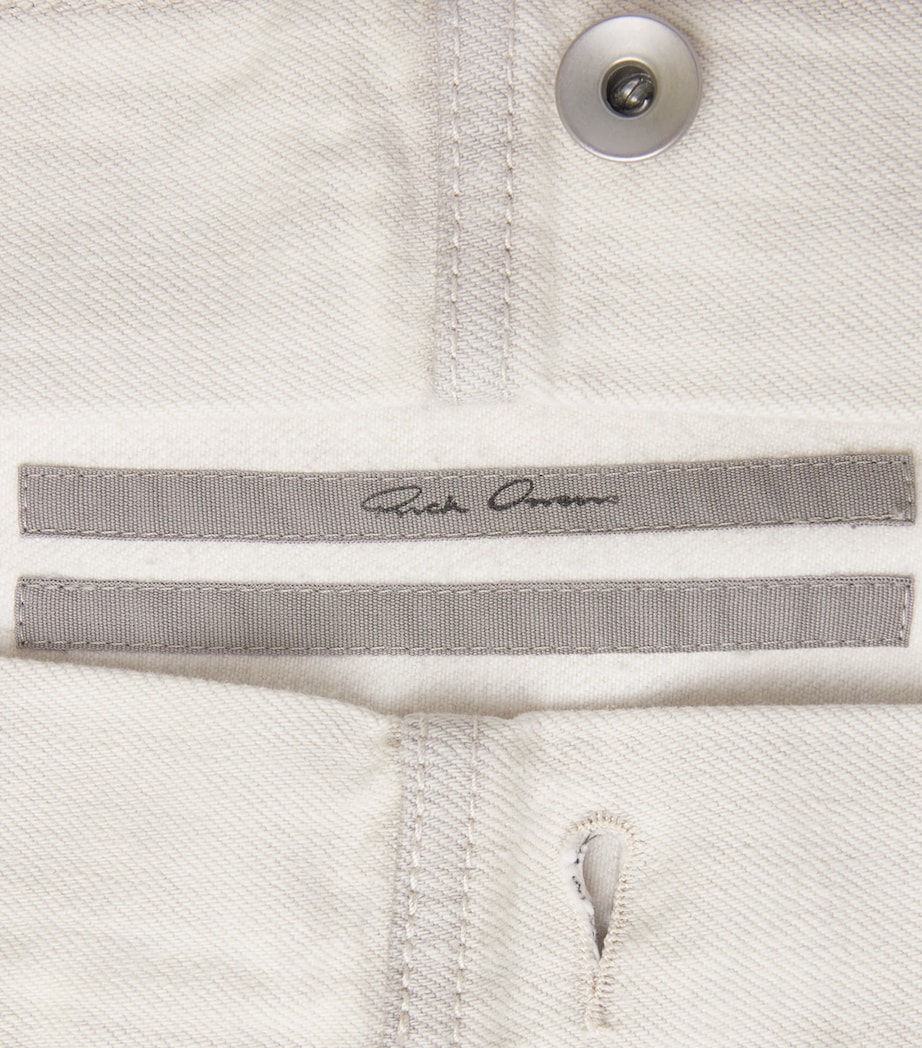 Rick Owens Mens Cropped Distressed Denim Jacket Milk Wash Image 6