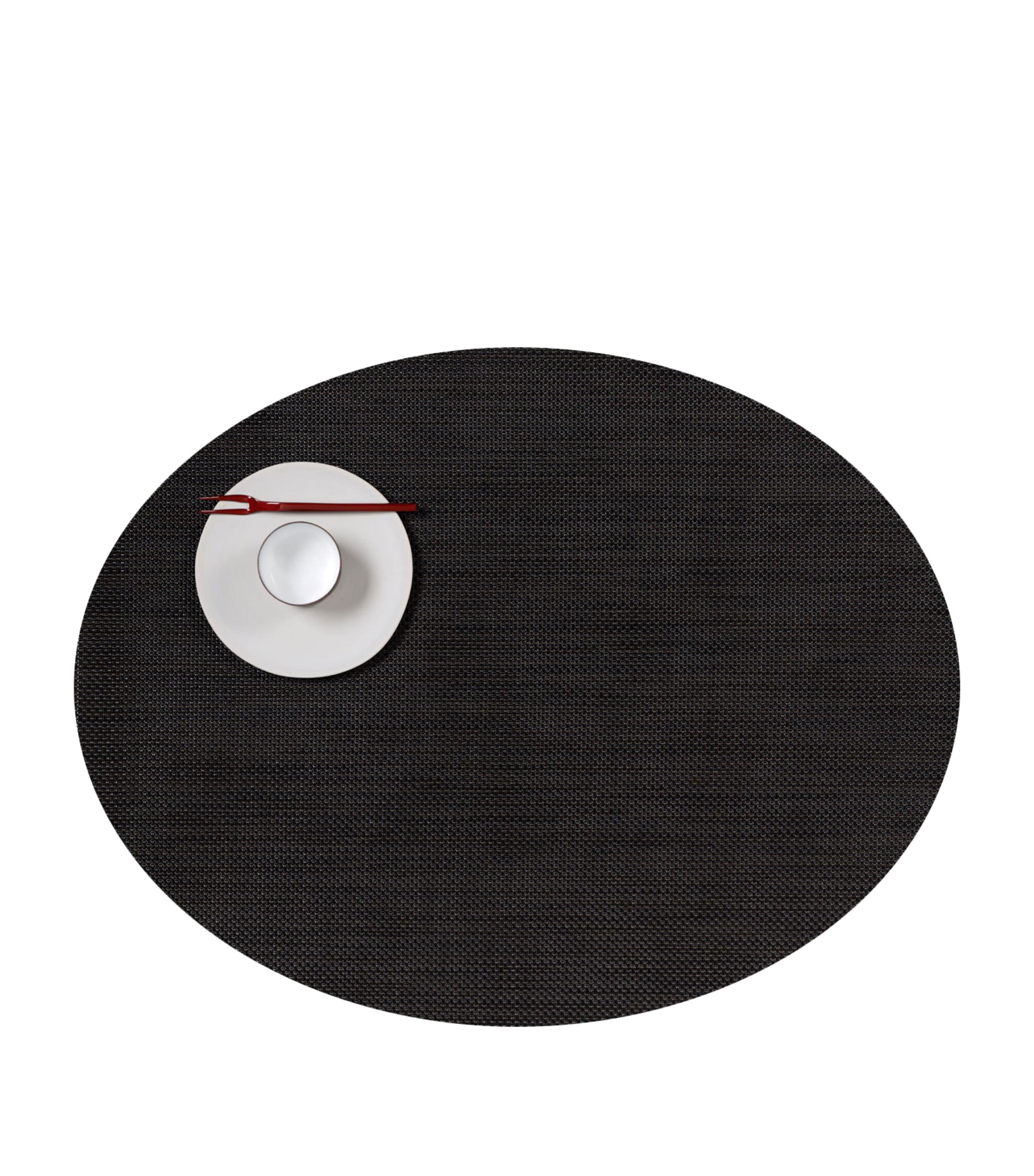 Chilewich Mini Basketweave Oval Placemat In Black