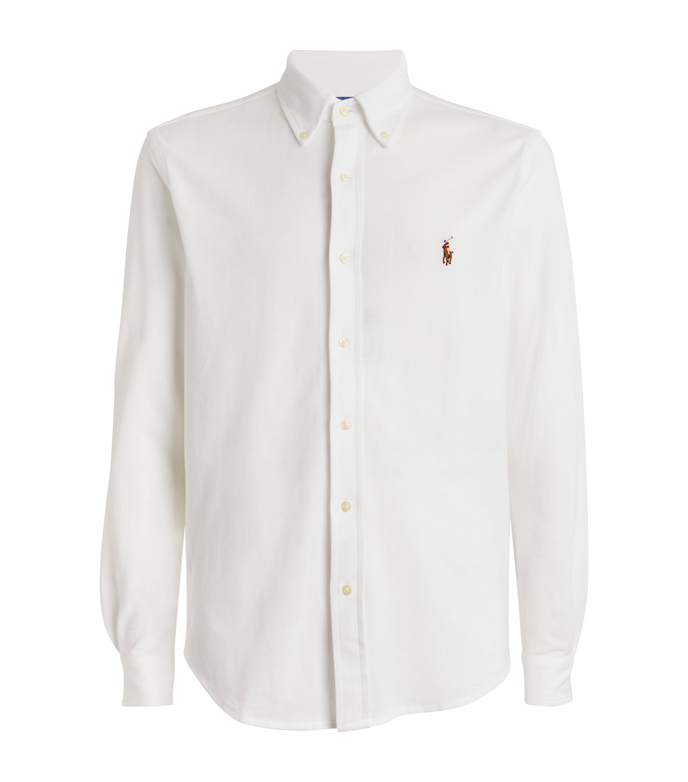 Polo Ralph Lauren Mens Cotton Mesh Oxford Shirt White Image 1