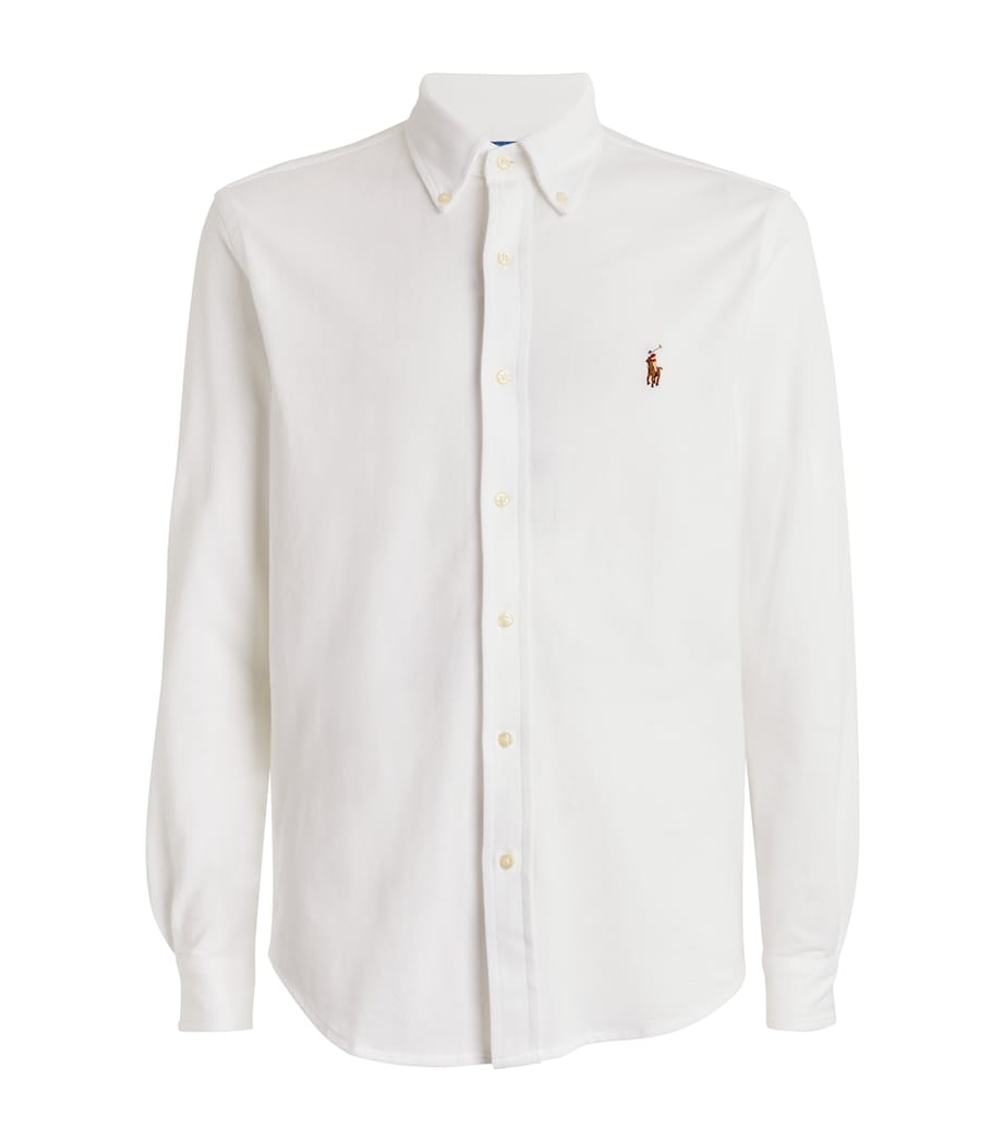 Polo Ralph Lauren Mens Cotton Mesh Oxford Shirt White Image 1