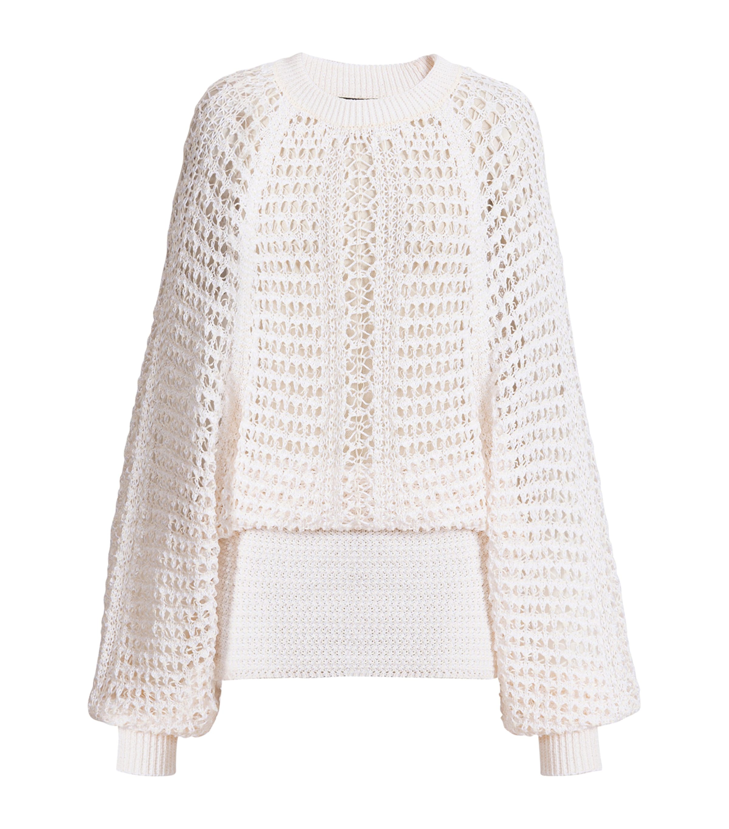 Balmain Crochet Mini Dress In White