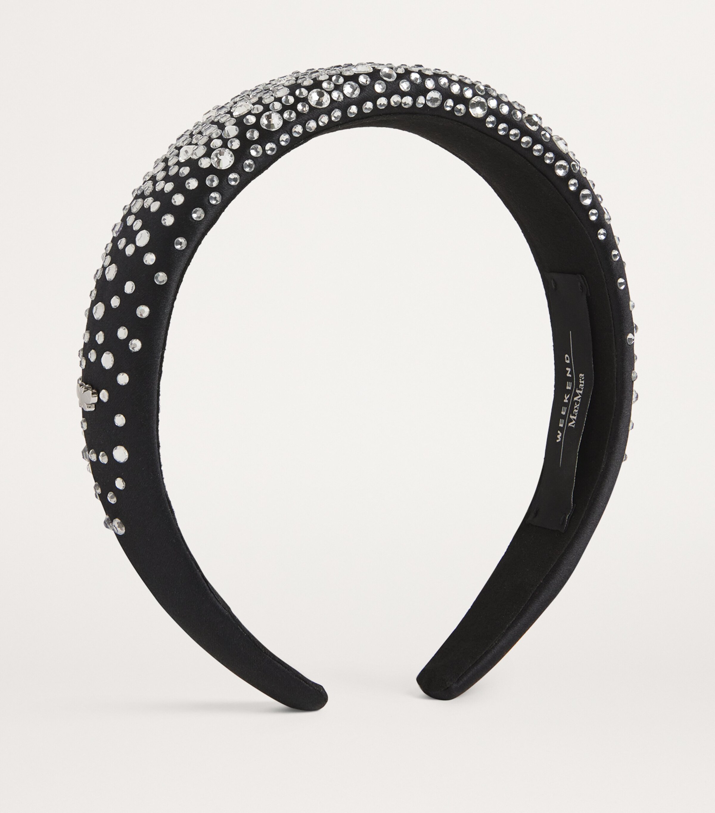 Satin Rhinestone Headband BLACK Image 2