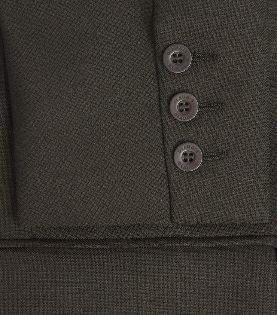 Wool-Blend Asymmetric Blazer KHAKI Image 5