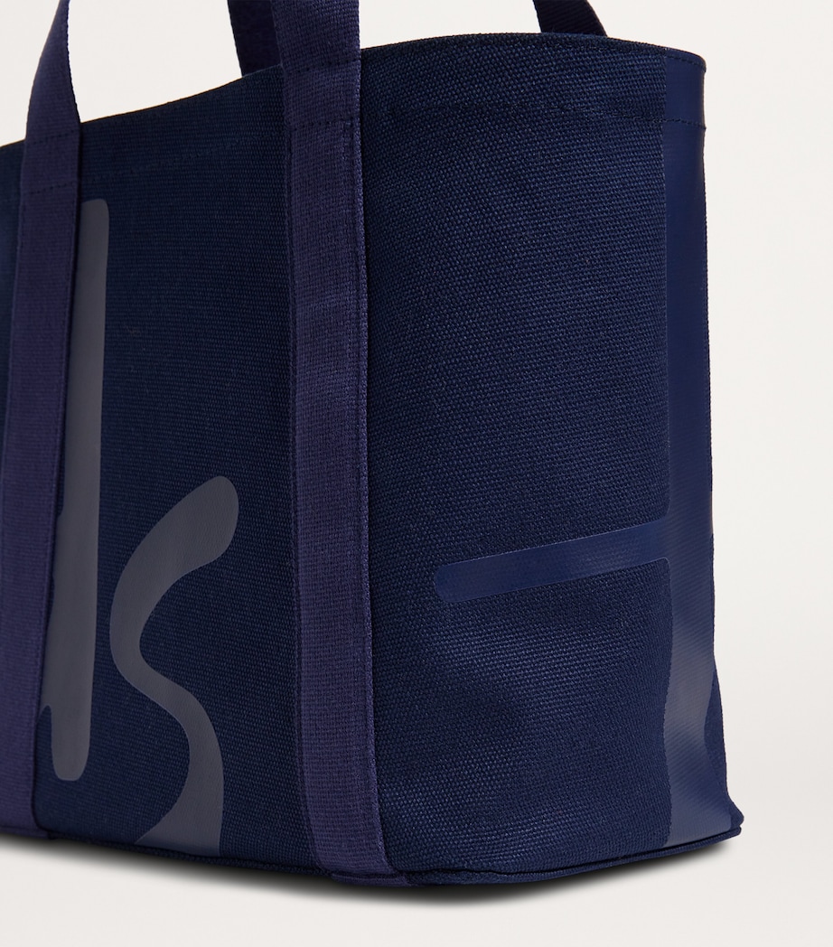 Mini Cotton Logo Tote Bag NAVY Image 7