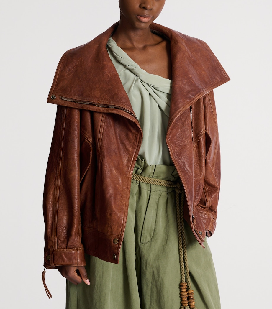 Lambskin Bomber Jacket 8EH MARRON Image 6