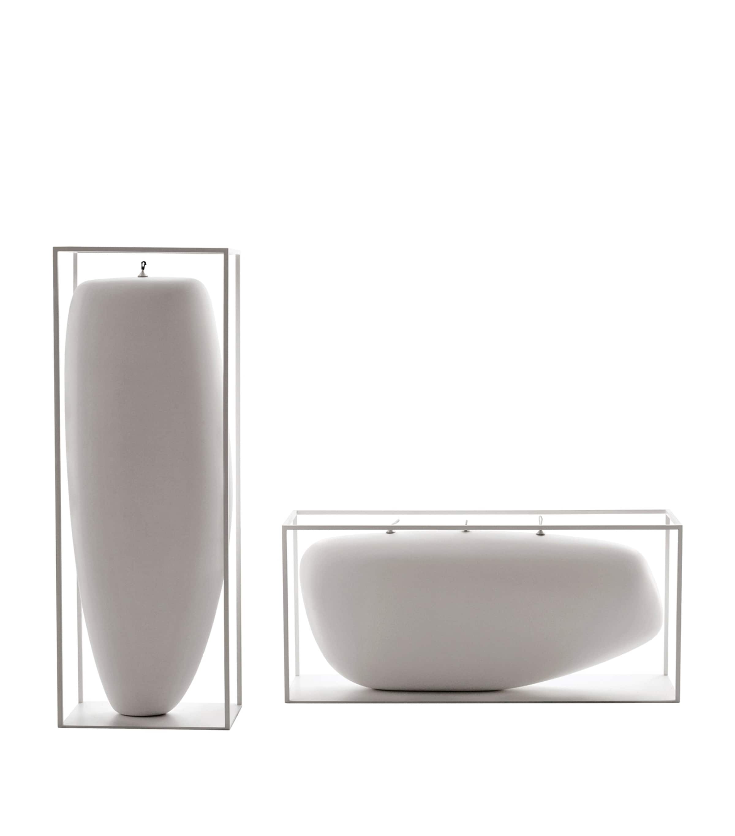 Overscale Flame Outdoor Candle WHITE Image 1