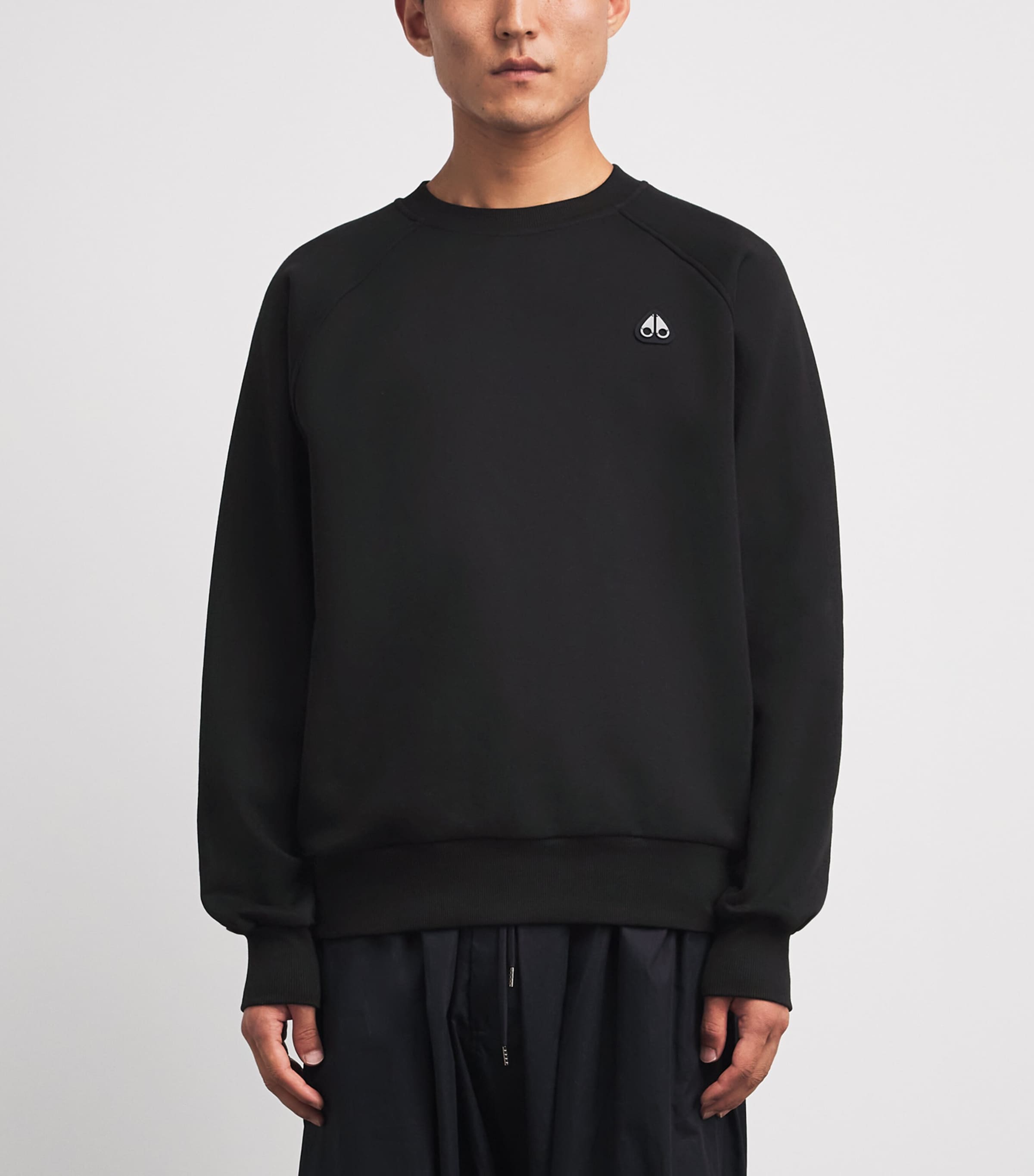 Moose Knuckles Mens Logo Yul Sweatshirt Black Image 4