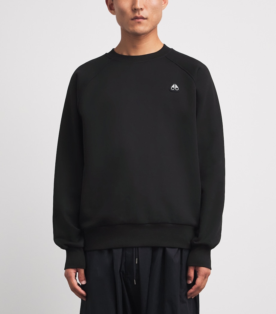 Moose Knuckles Mens Logo Yul Sweatshirt Black Image 4