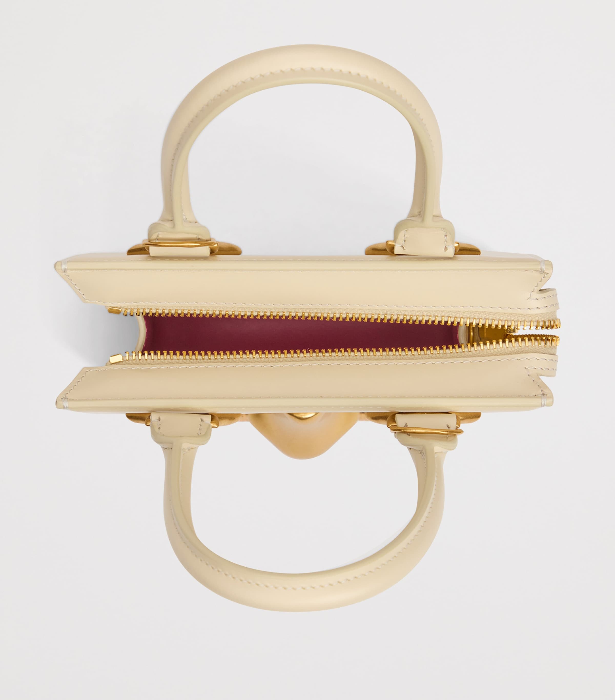 Schiaparelli Mini Leather Face Top-Handle Bag Ecru Image 3