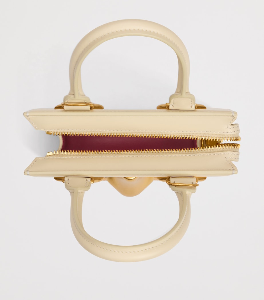 Schiaparelli Mini Leather Face Top-Handle Bag Ecru Image 3