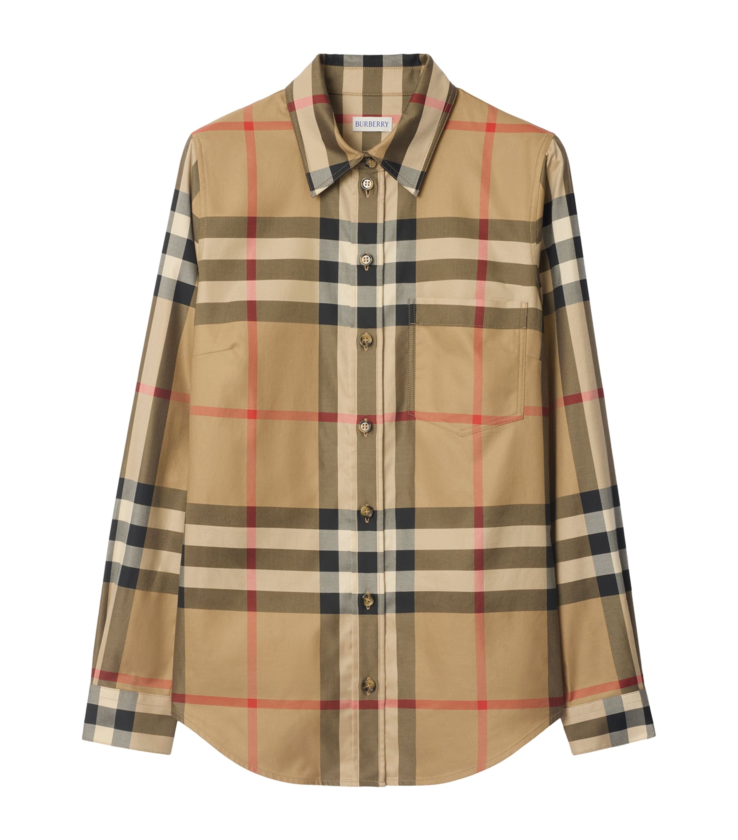 Burberry Cotton Check Shirt In Neutral