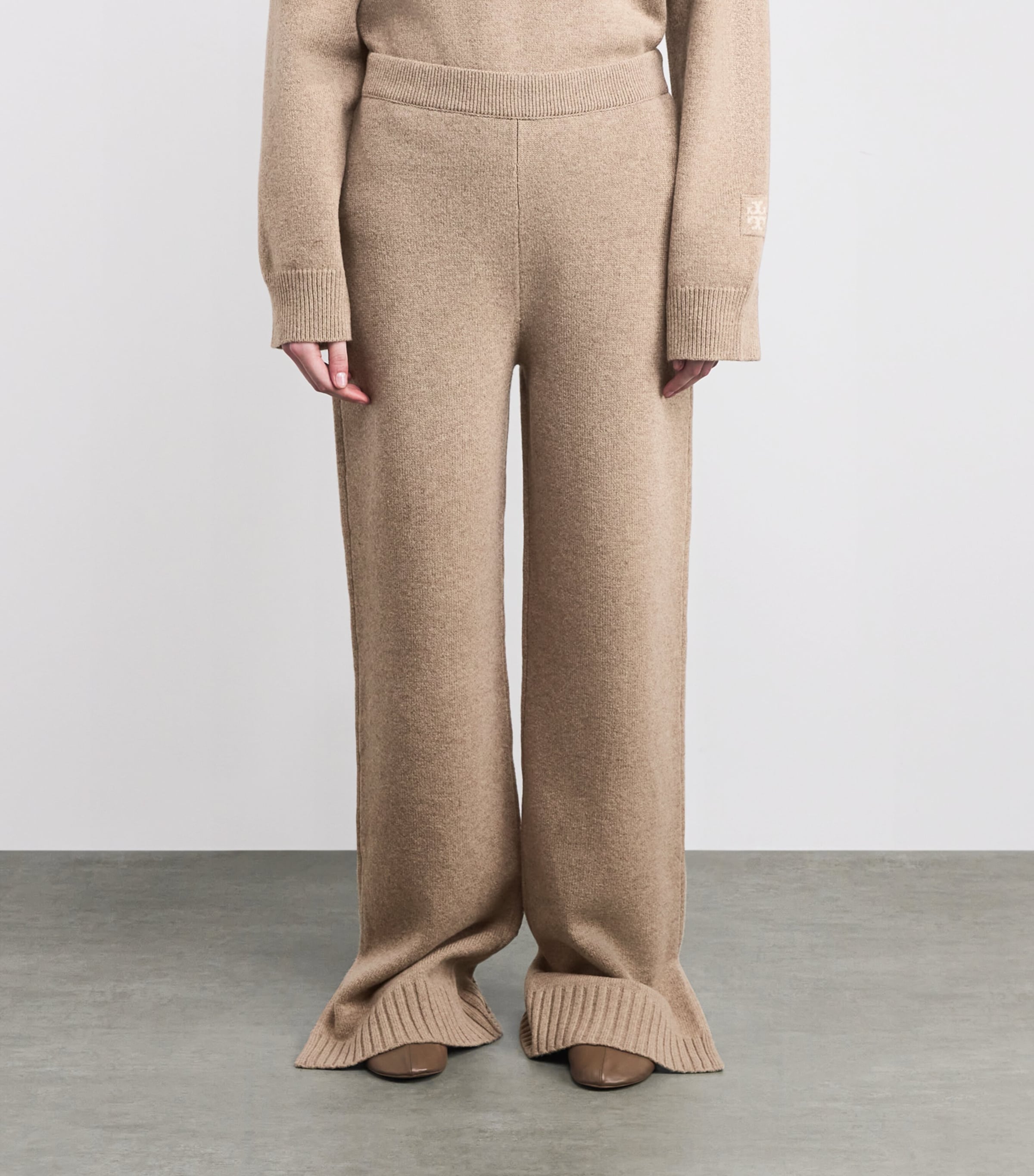 Wool Wide-Leg Sweatpants 296 MELANGE OATMEAL Image 3