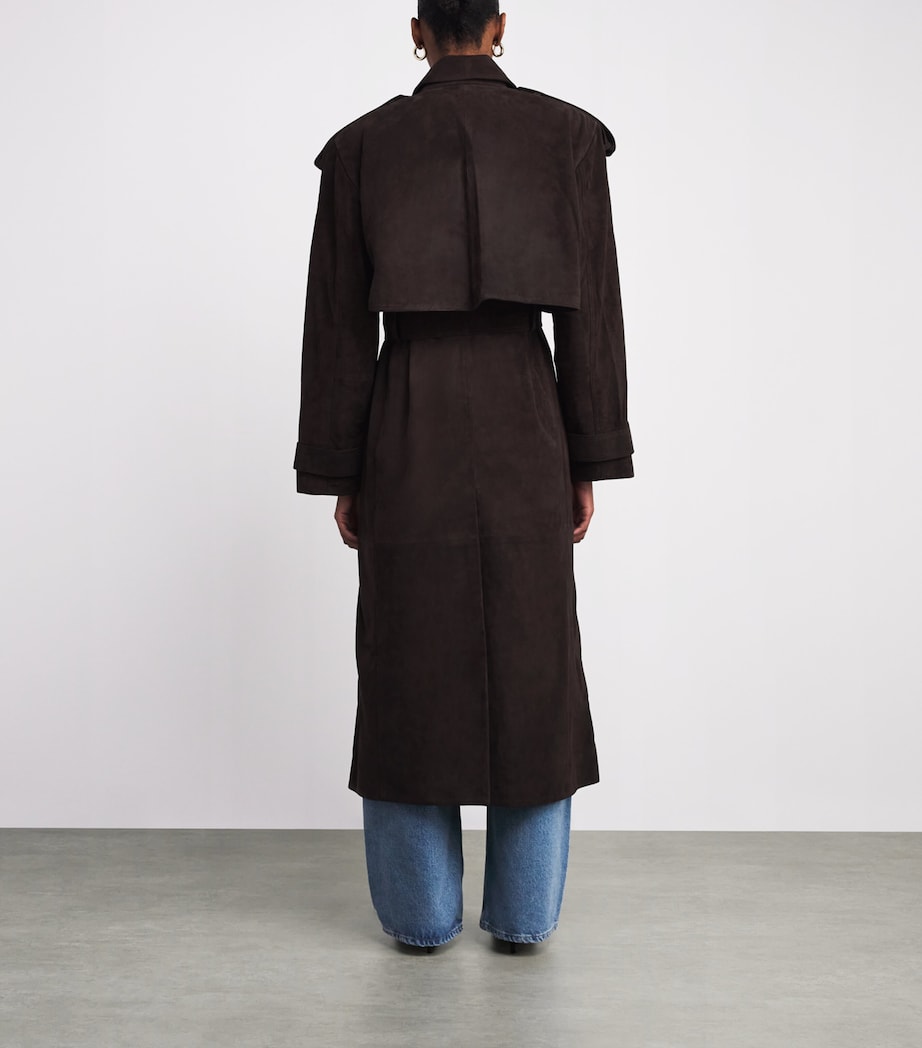 Suede Sienna Coat CHOCOLATE Image 4