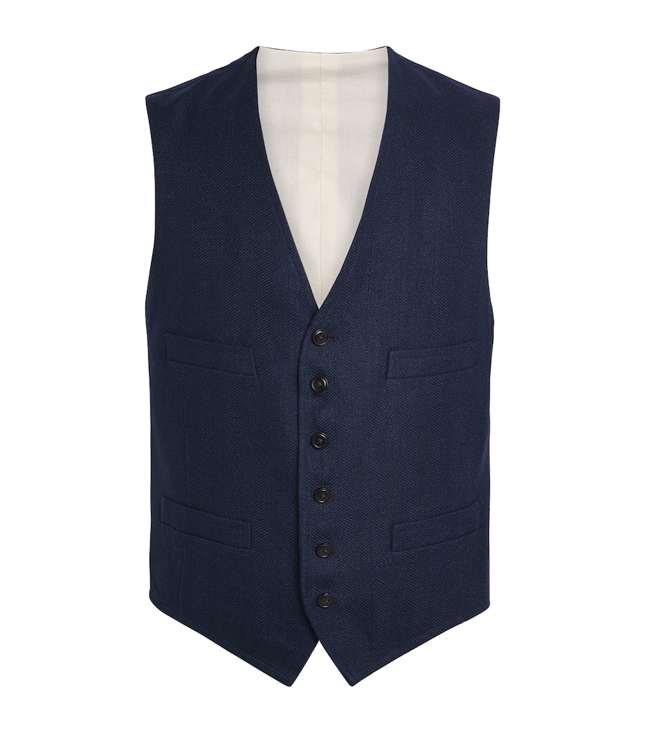 Polo Ralph Lauren Mens Wool Waistcoat Navy Image 1