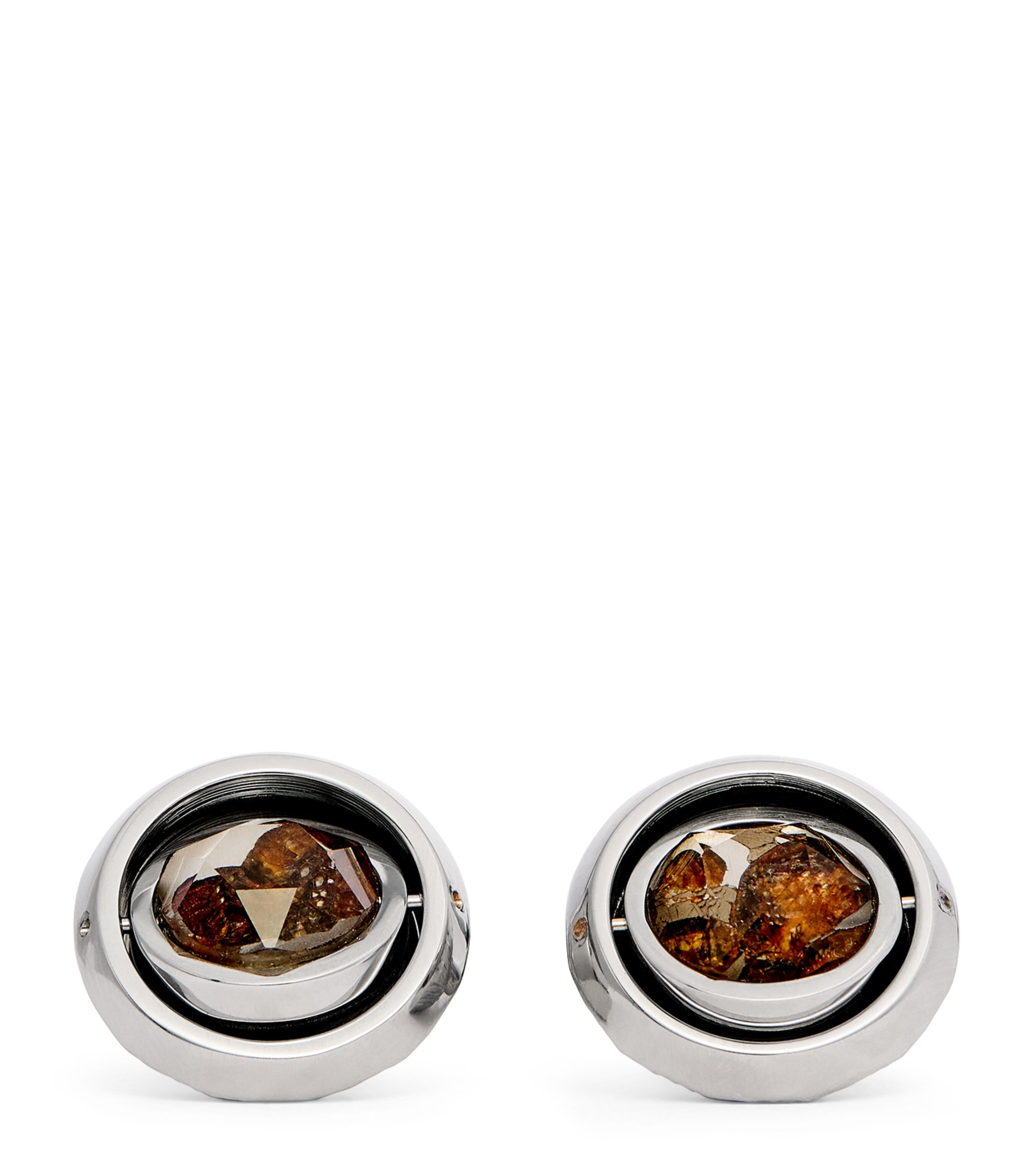 Tateossian Graffiato Stony-Iron Meteorite Cufflinks Brown Image 1