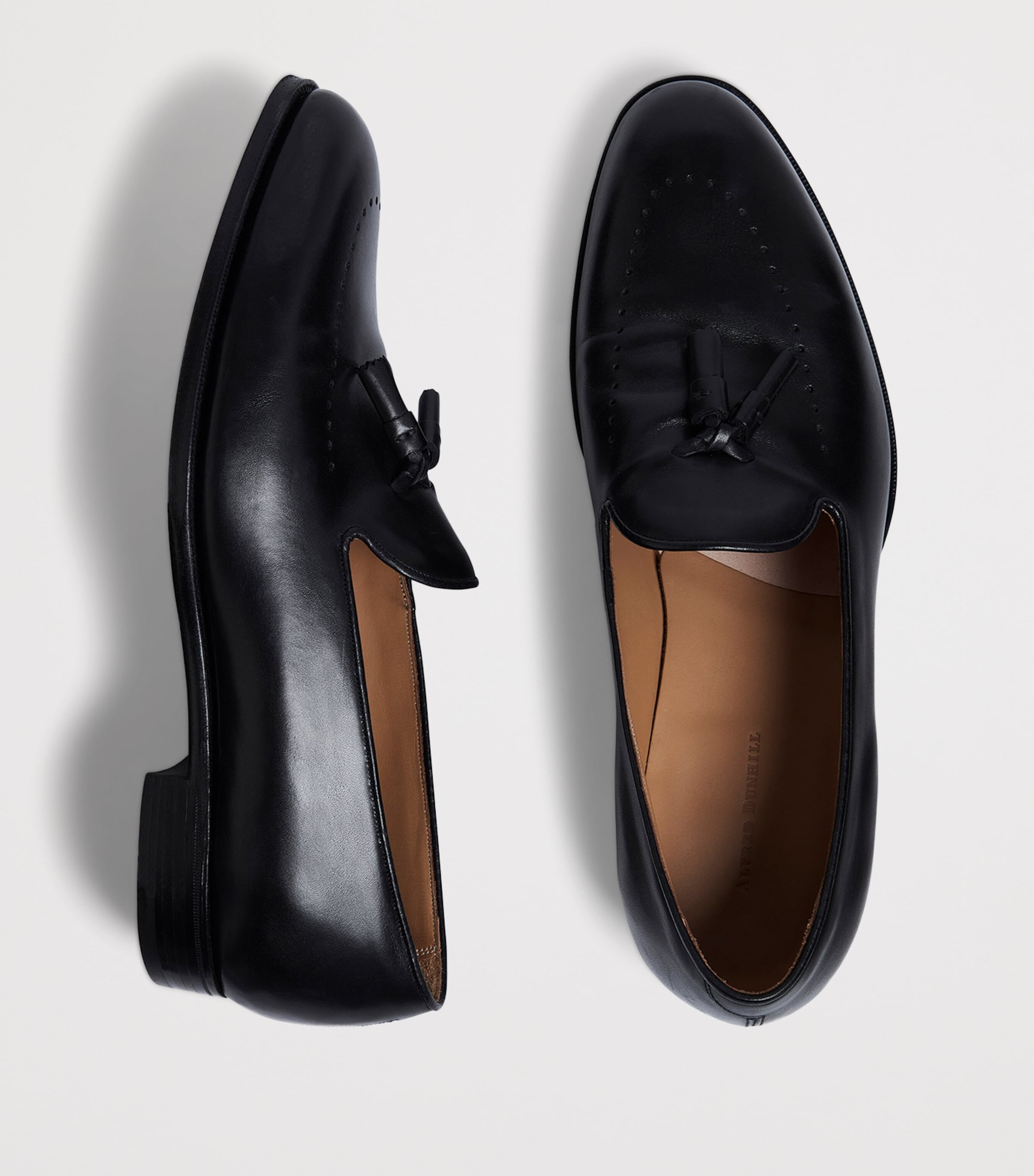 Calf Leather Tassel Loafers 001BLACK Image 6