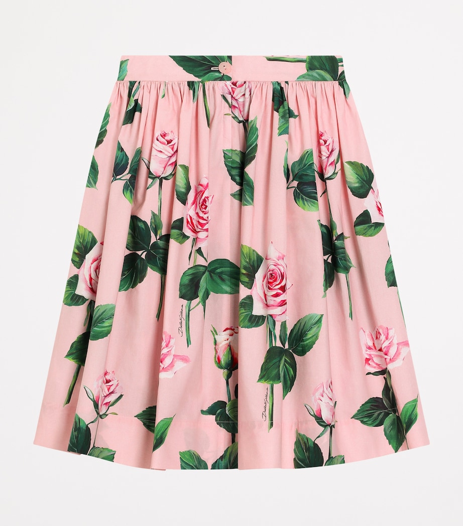 Pleated Rose Print Skirt (8-12+ Years) HF5IZ-ROSE Image 2