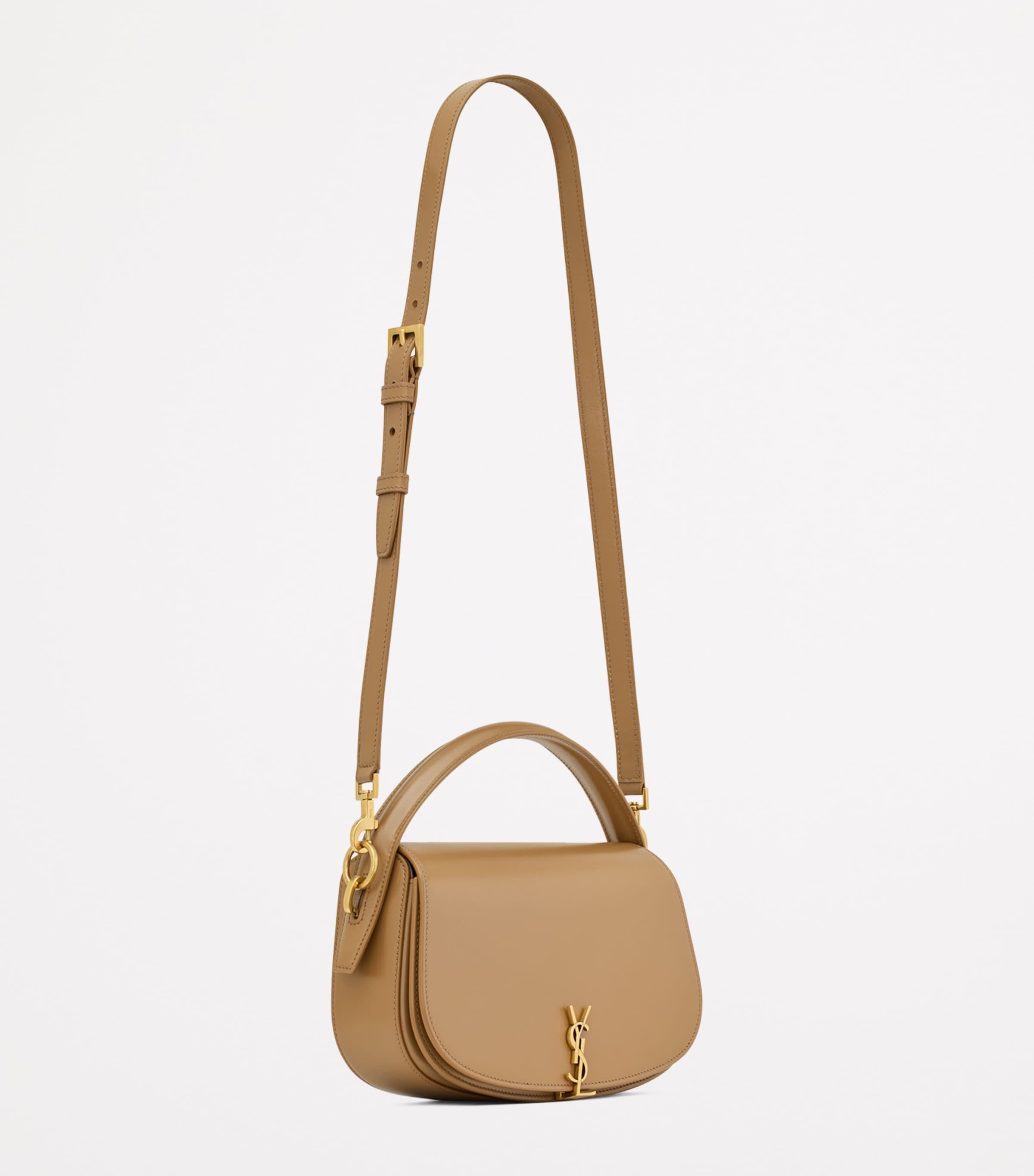 Saint Laurent Beige Calfskin Bascule Cross-Body Bag | Harrods US