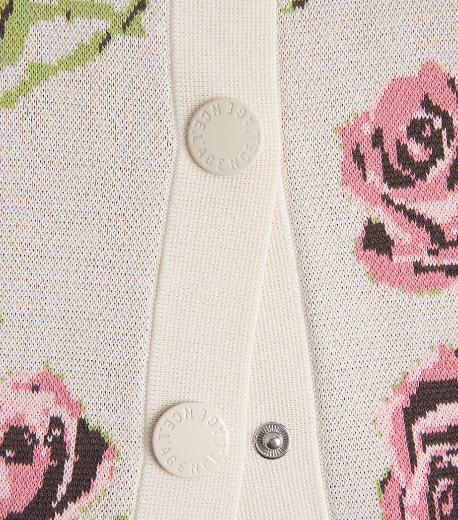 L'Agence Womens Floral Osiris Cardigan Emr Ecr/mv Rmntc Rse Image 6