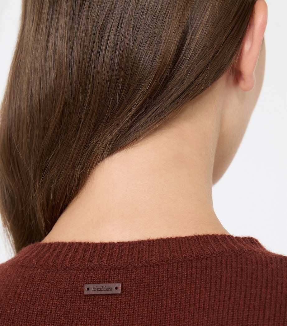 Max Mara Womens Cashmere Crew-Neck Sweater Rust Image 5