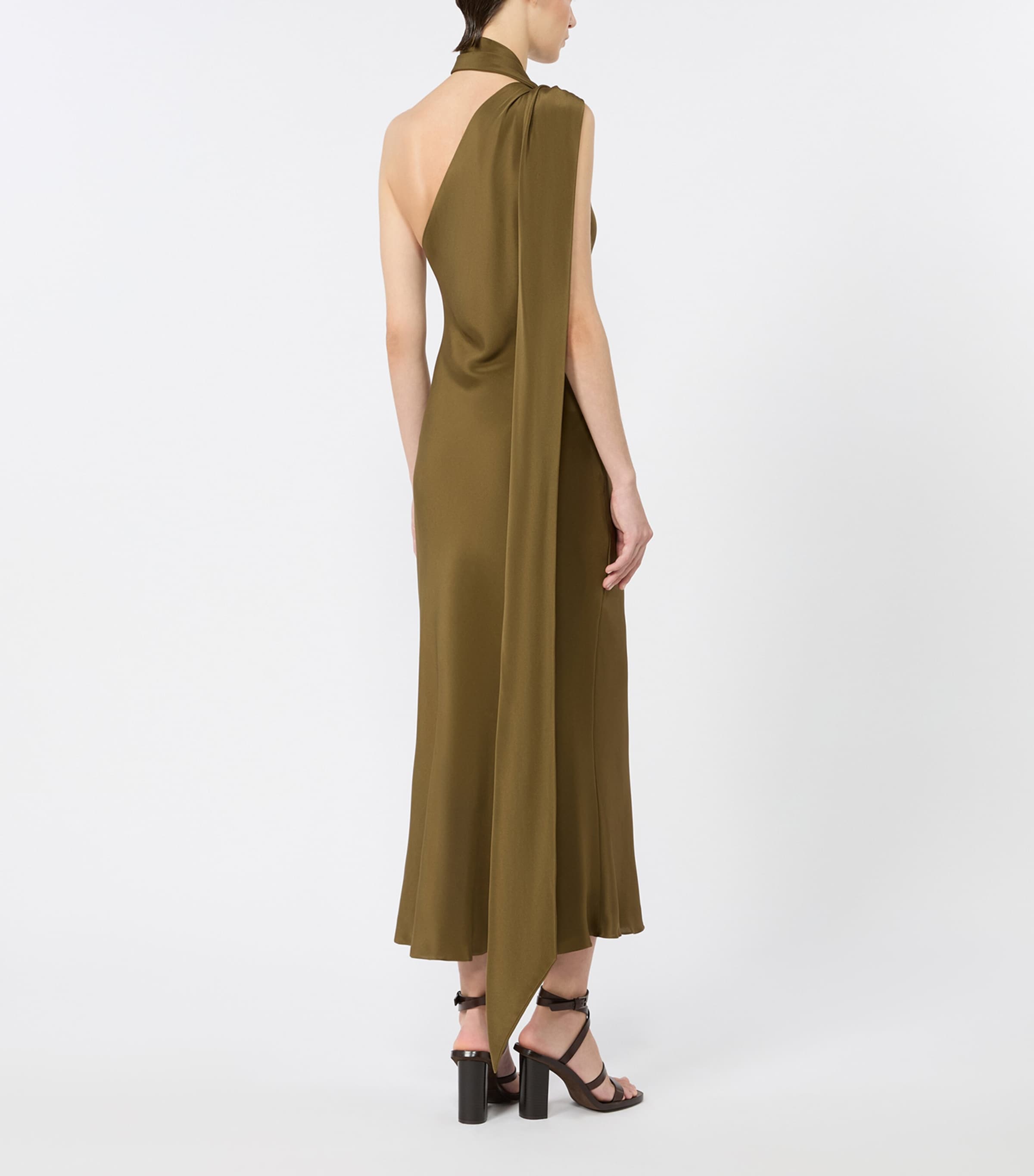 Max Mara Womens Silk Midi Dress Mud Image 4