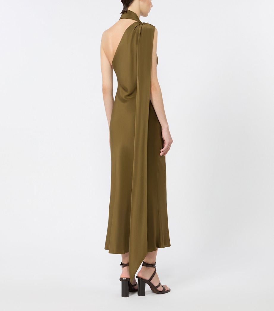 Max Mara Womens Silk Midi Dress Mud Image 4