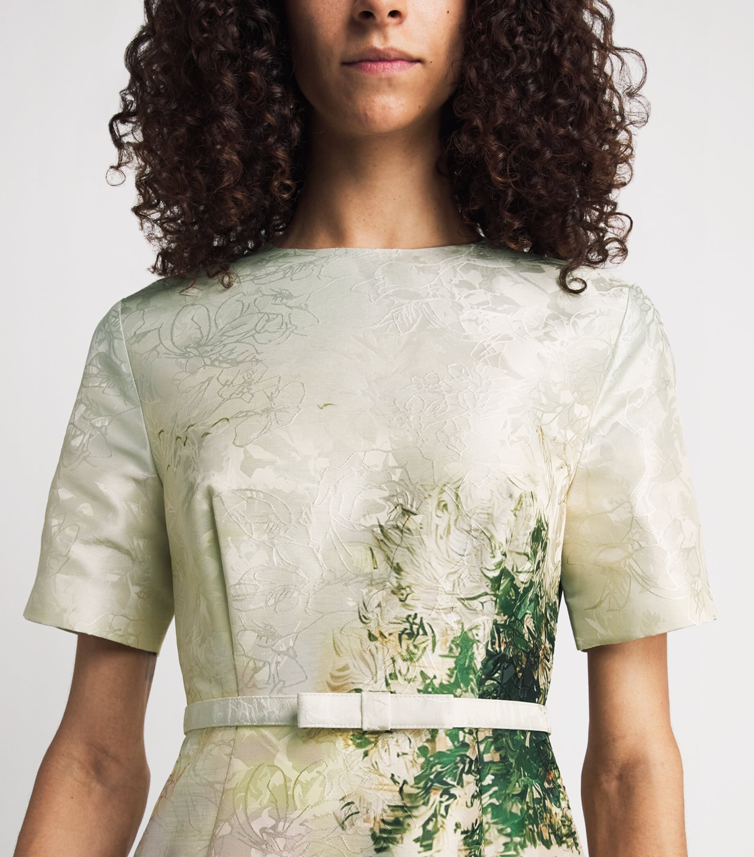 LEO LIN Womens Jacquard Elizabeth Midi Dress Serene Print Image 3
