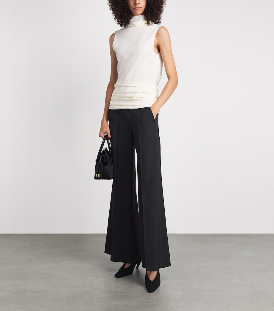 ME+EM Womens Wide-Leg Tux Trouser Black Image 2