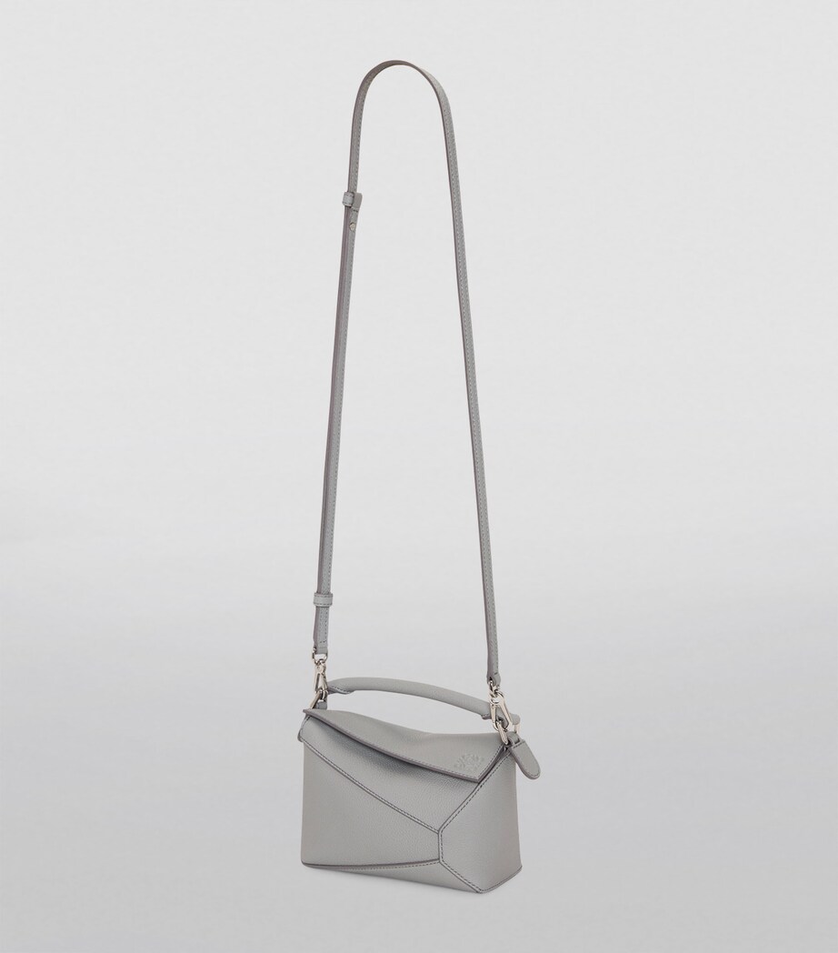 LOEWE Mini Leather Puzzle Edge Top-Handle Bag Pearl Grey Image 7